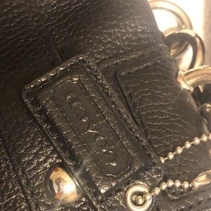 Black leather Coach purse with wallet